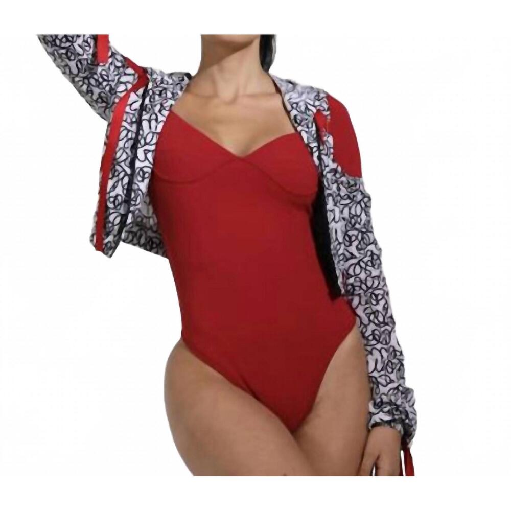 NEW THE ATHLETIC SIDE OF US lady liberty long sleeve ribbed leotard – sustainabl - Picture 2 of 4